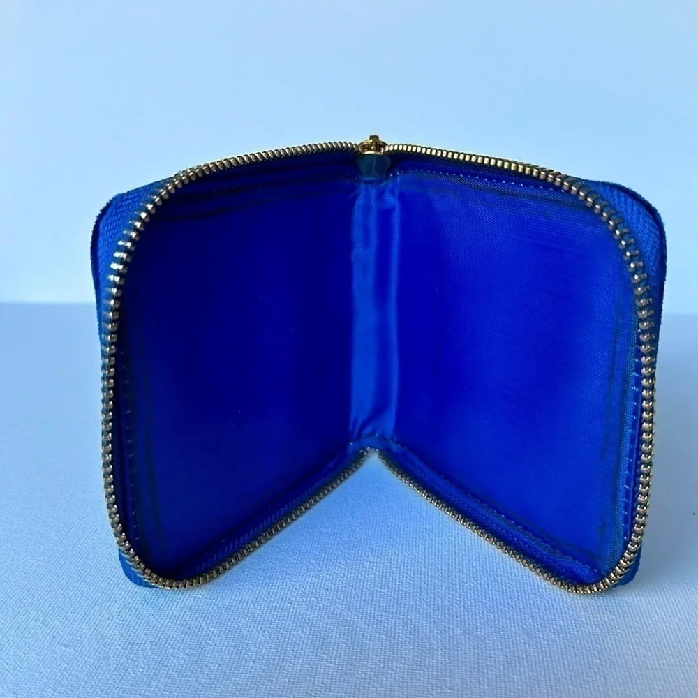 Jentry Kelley makeup pouch/wallet in blue velvet